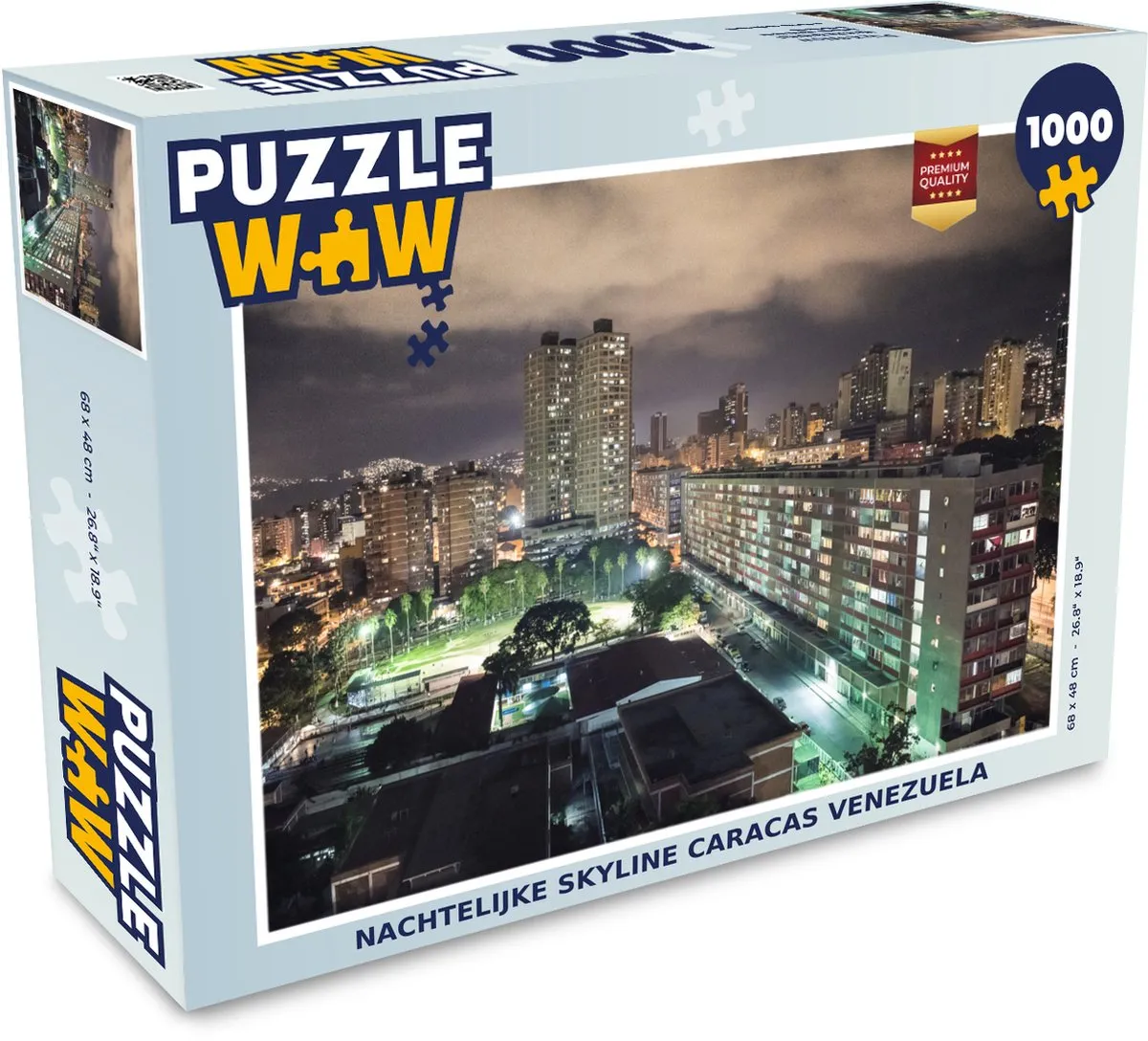 PuzzleWow Legpuzzel Caracas Nachtelijke Skyline 1000 Stuks