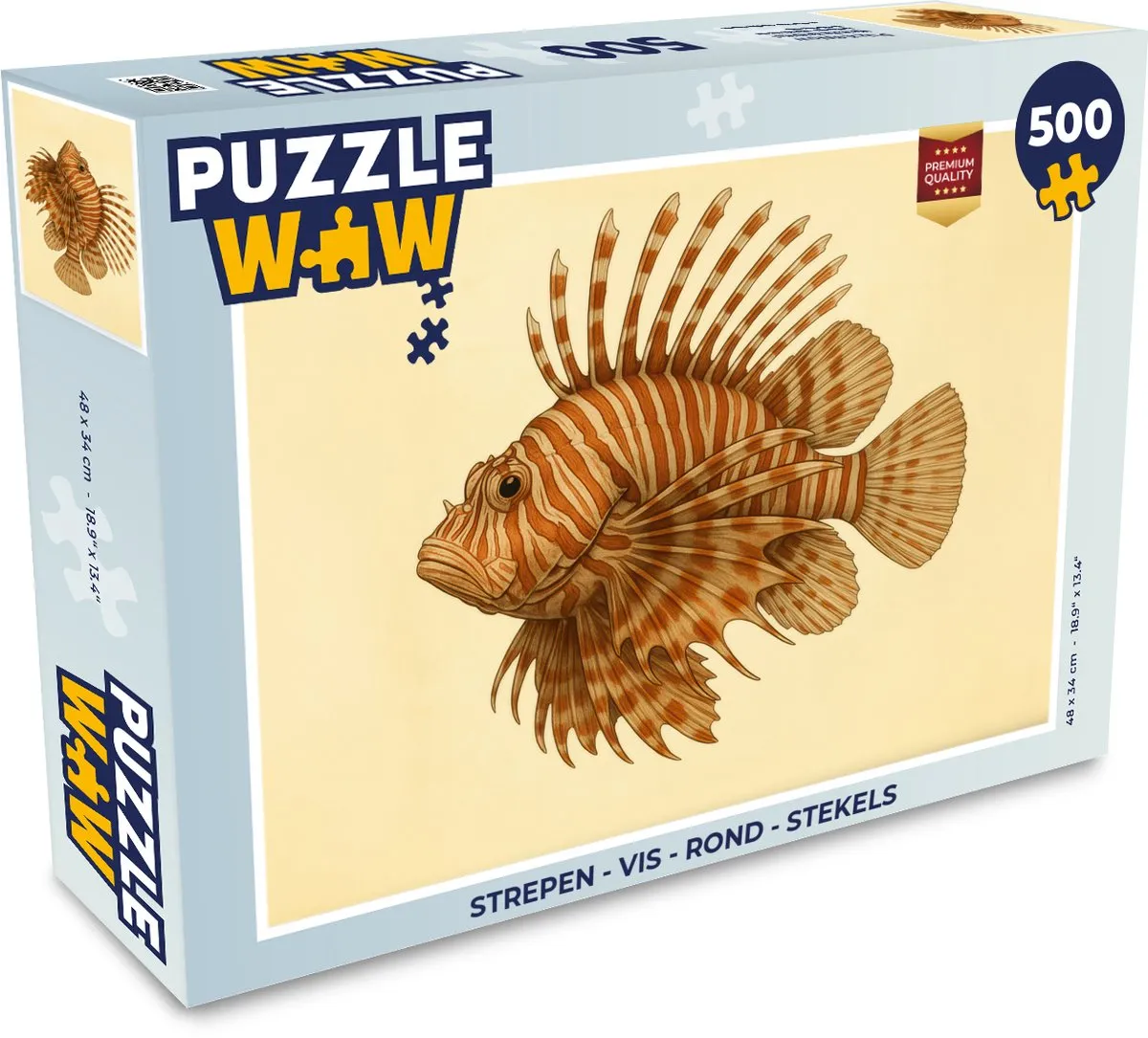 PuzzleWow Vis Rond Stekels Legpuzzel 500 Stuks