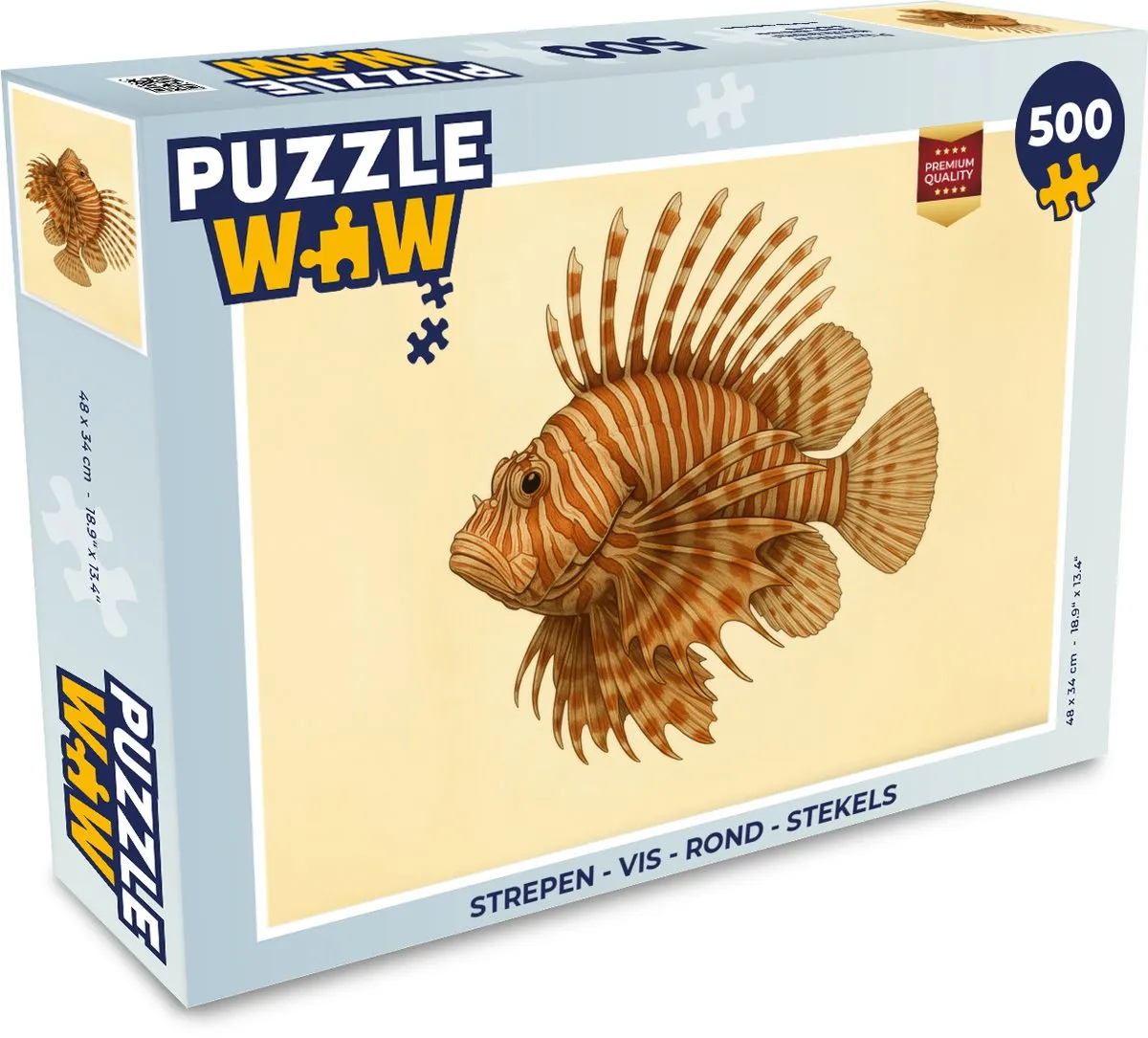 PuzzleWow Vis Rond Stekels Legpuzzel 500 Stuks
