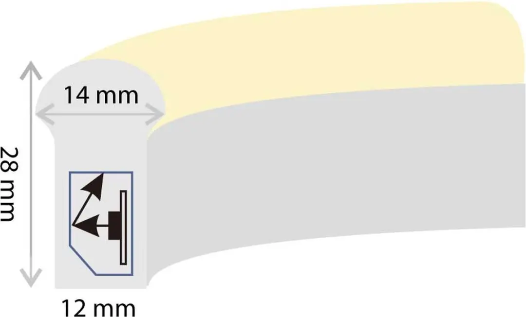Groenovatie LED Neon Flex 24V Warm Wit 1m 8W/m - IP65 - afbeelding 6 van 6