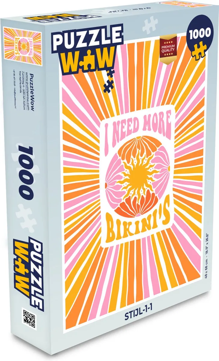 PuzzleWow Quotes Legpuzzel 1000 Stuks - Multicolor