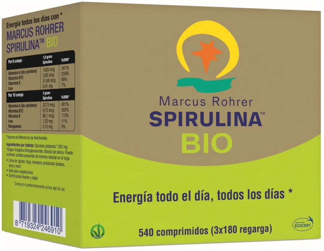 Marcus Rohrer Spirulina BIO 540 Tabl - 194ml - afbeelding 2 van 2