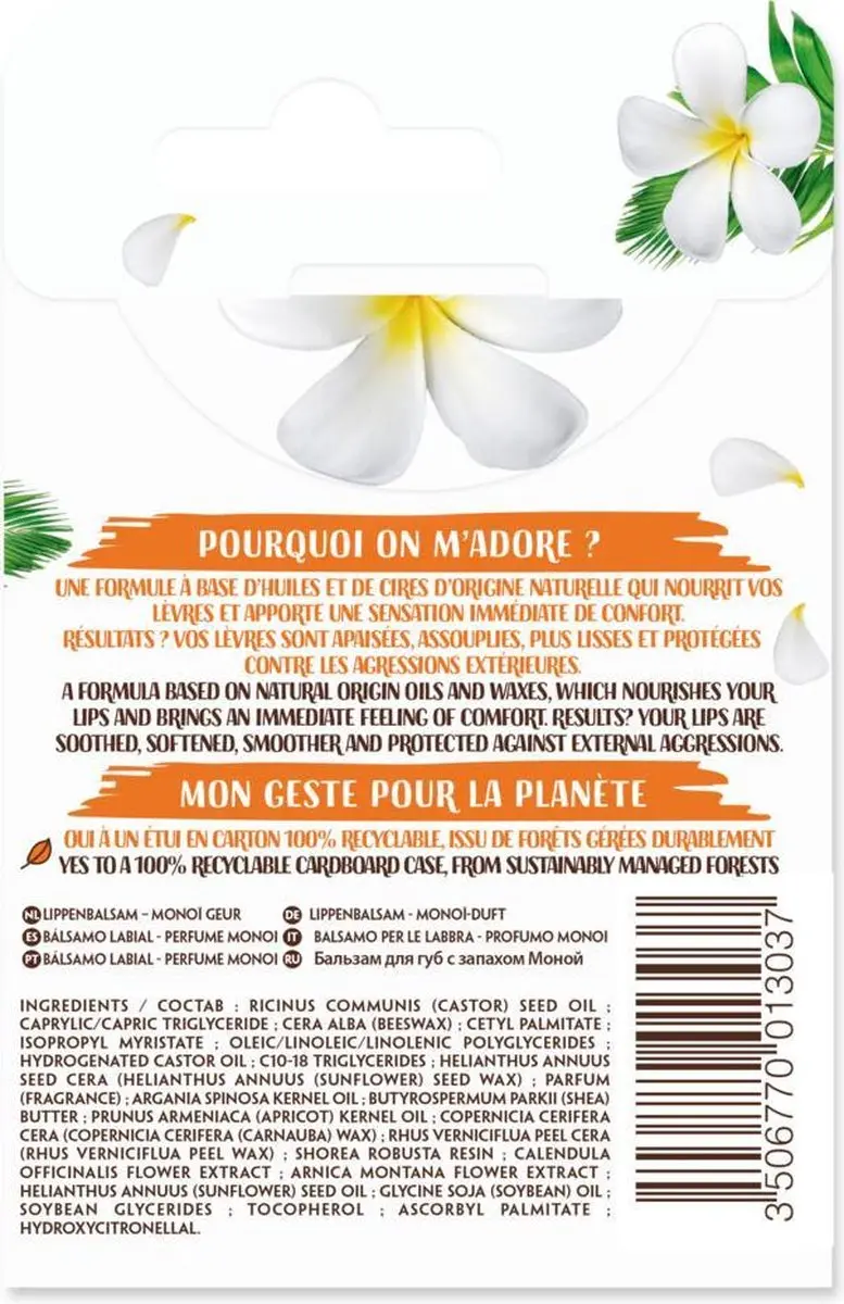 Lovea Lippenbalsem Monoï 4g - afbeelding 5 van 6
