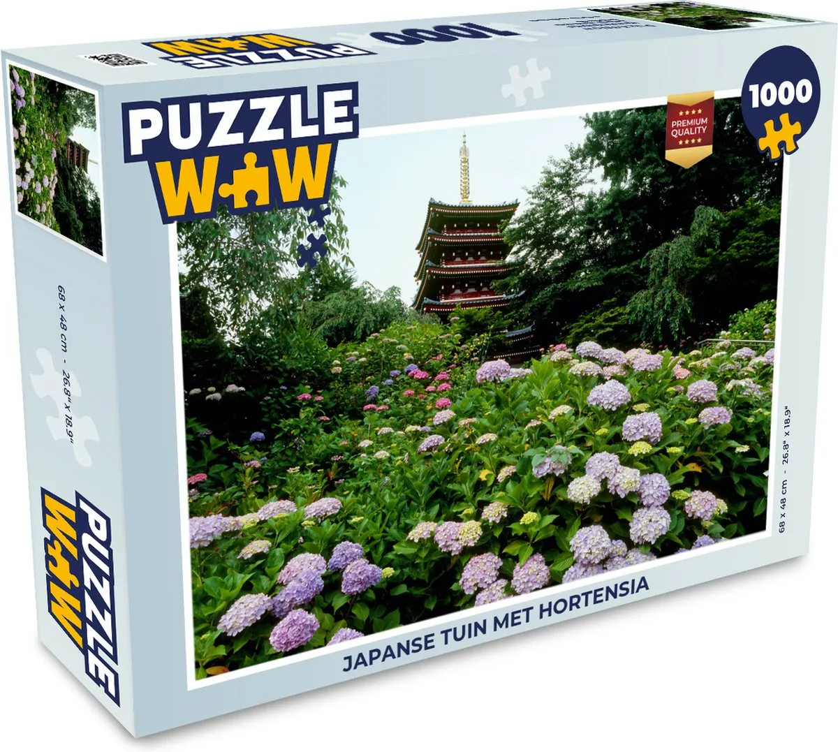 PuzzleWow Japanse Tuin met Hortensia Legpuzzel 1000 Stuks