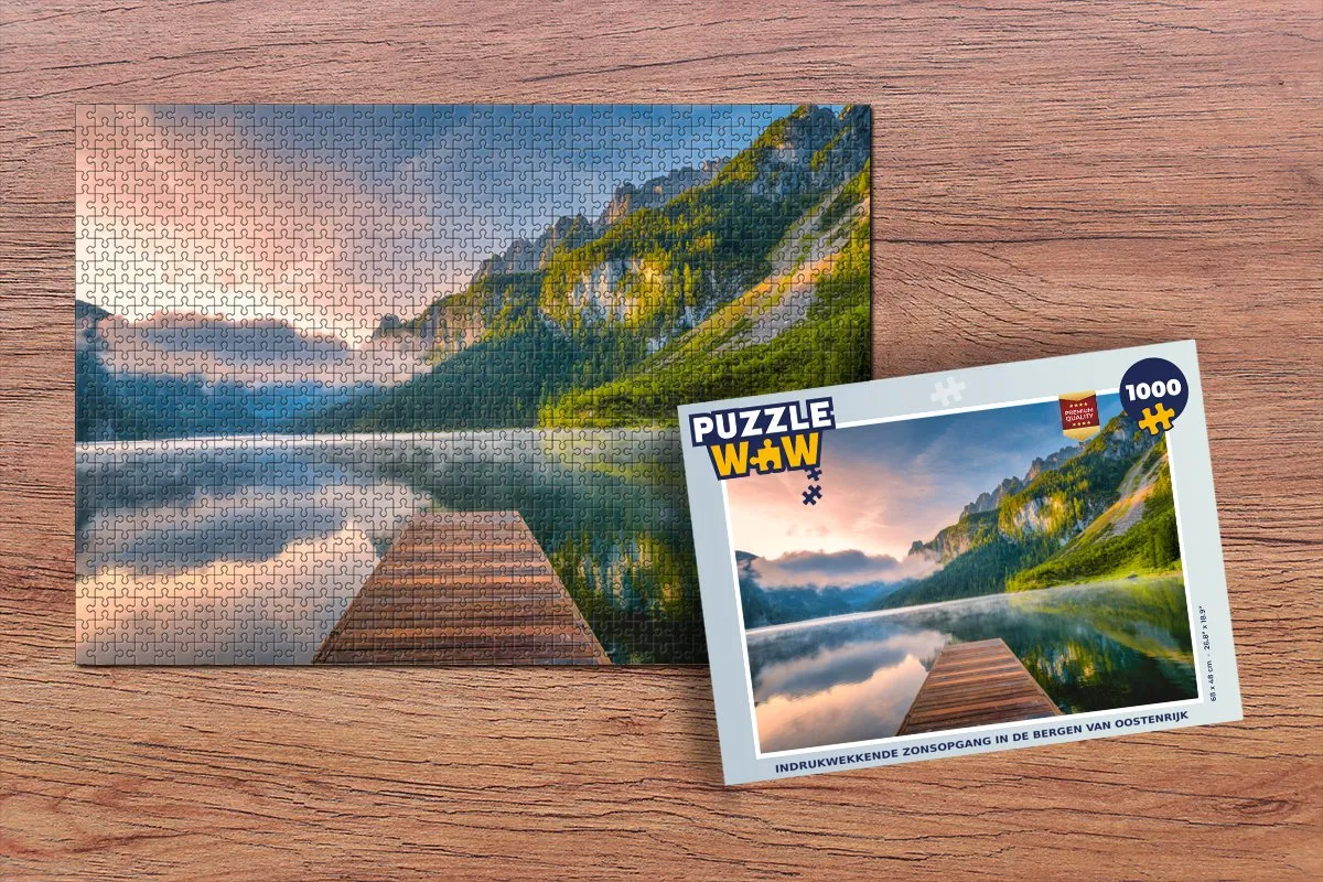 PuzzleWow Indrukwekkende Zonsopgang Oostenrijk Legpuzzel 1000 Stuks - Multicolor