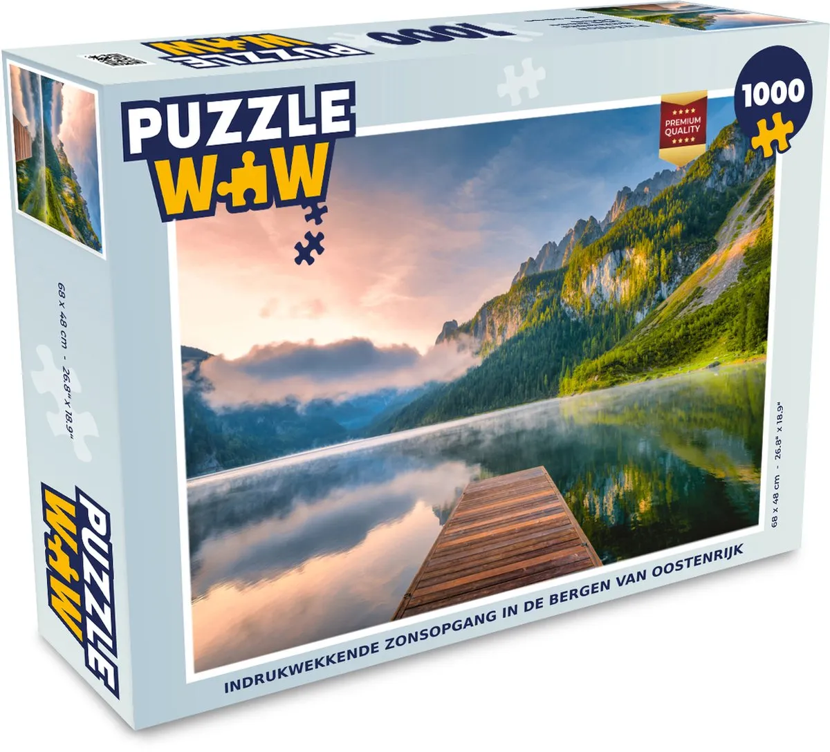 PuzzleWow Indrukwekkende Zonsopgang Oostenrijk Legpuzzel 1000 Stuks - Multicolor