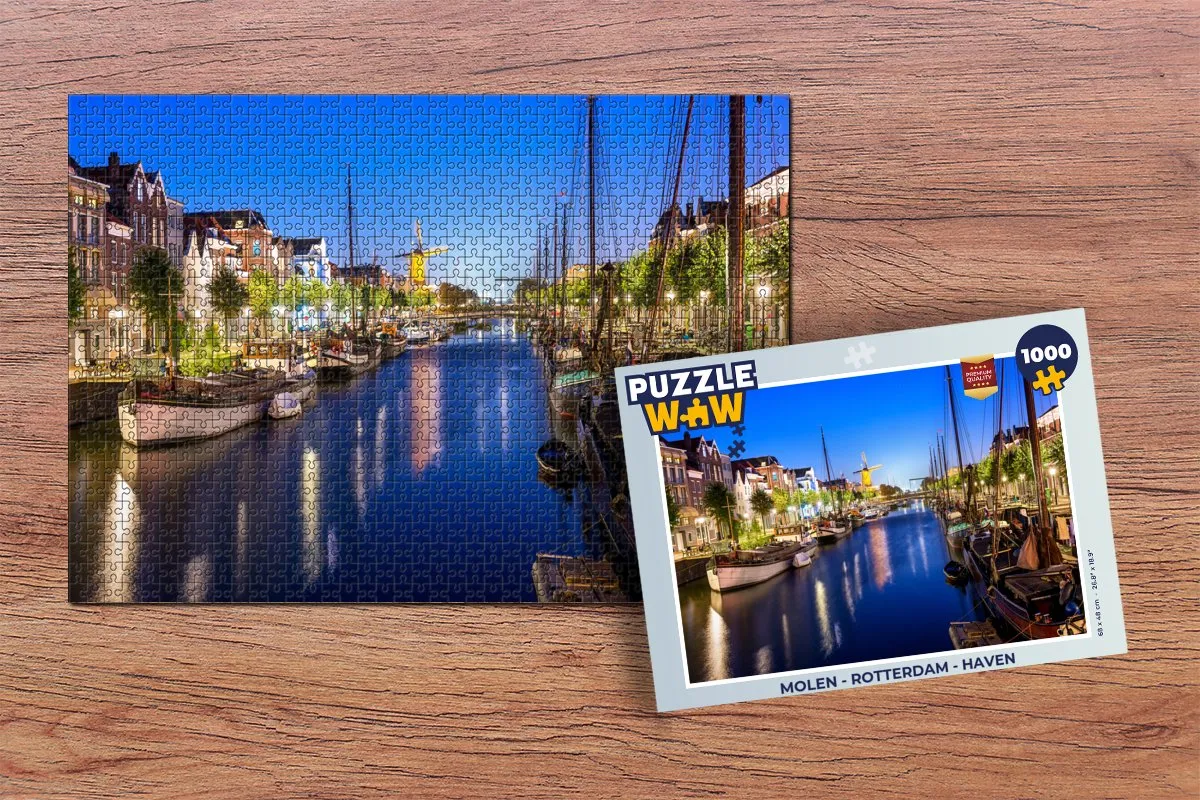 PuzzleWow Rotterdam Haven Legpuzzel 1000 Stuks - Multicolor