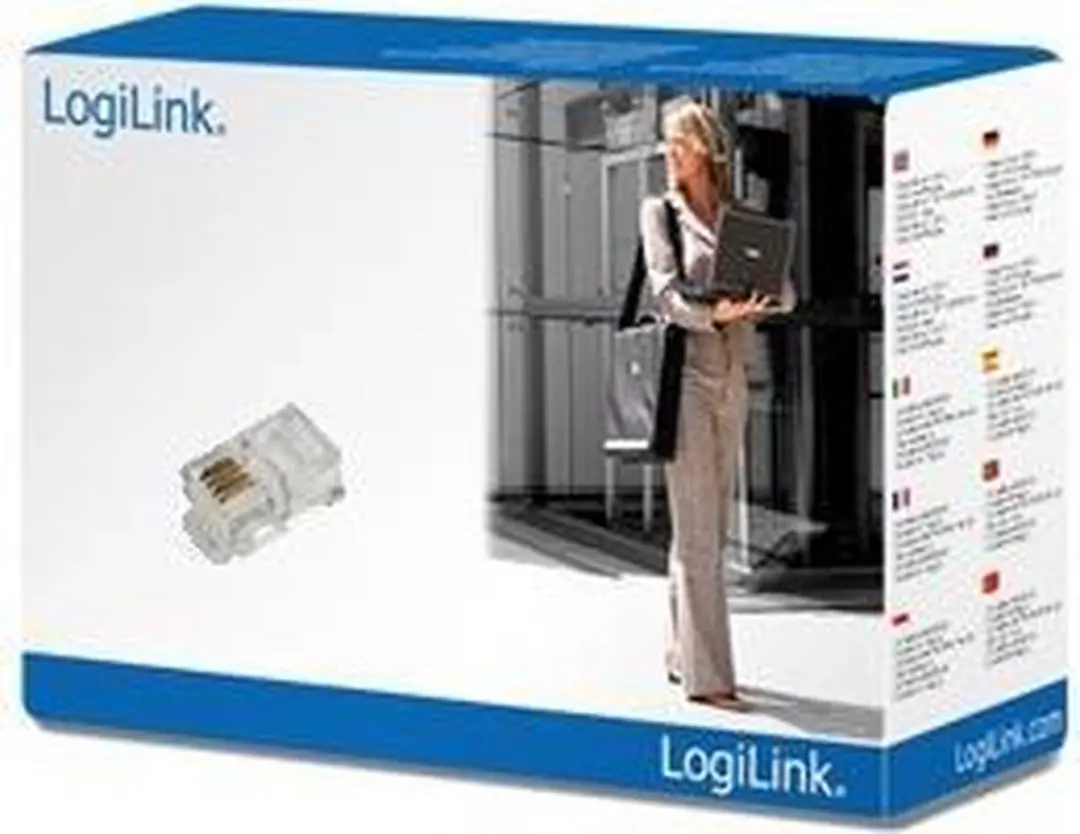Logilink RJ10 4P4C Modulaire Plug - Transparant - 100 Stuks - afbeelding 2 van 2
