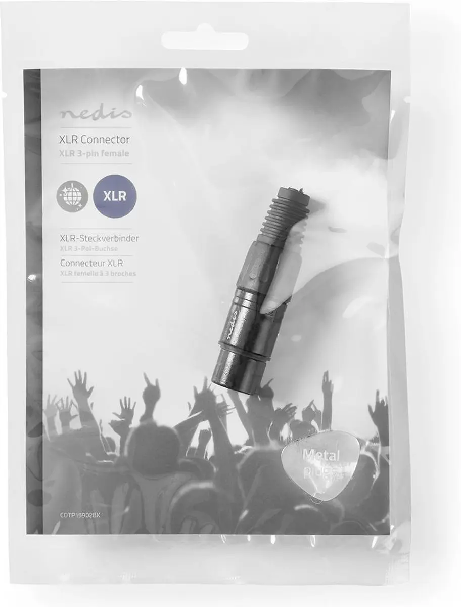 Nedis XLR Vrouwelijk Connector - 5mm - Vernikkeld - Zwart - afbeelding 3 van 6