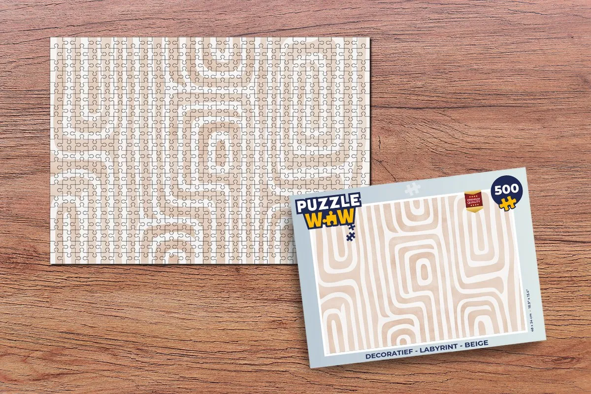 PuzzleWow Labyrint Legpuzzel 500 Stuks - Beige