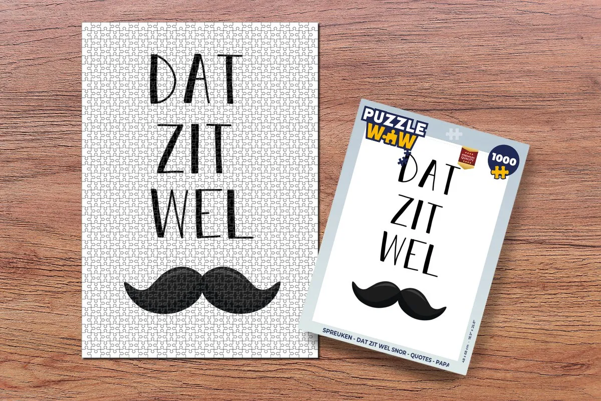 PuzzleWow Spreuken - Dat Zit Wel Snor Legpuzzel 1000 Stuks - Multicolor