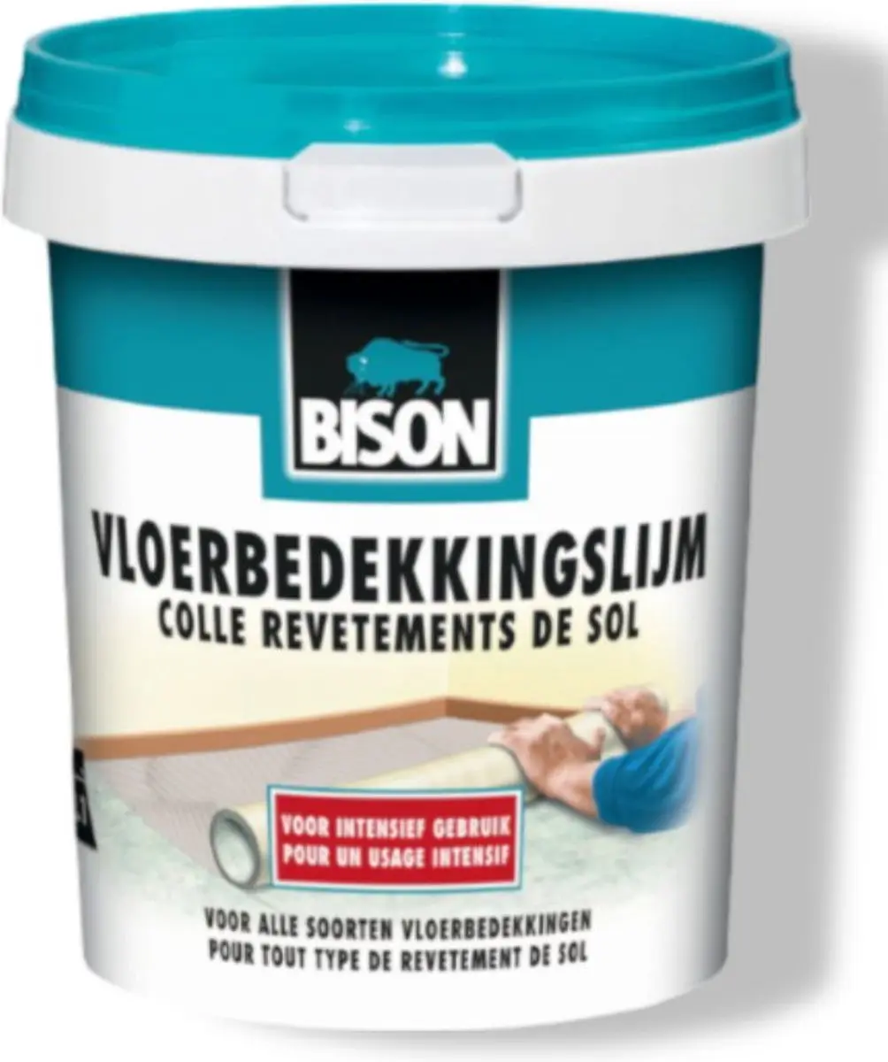 Bison Vloerbedekkingslijm 1kg - Permanent - o.a. PVC/Linoleum