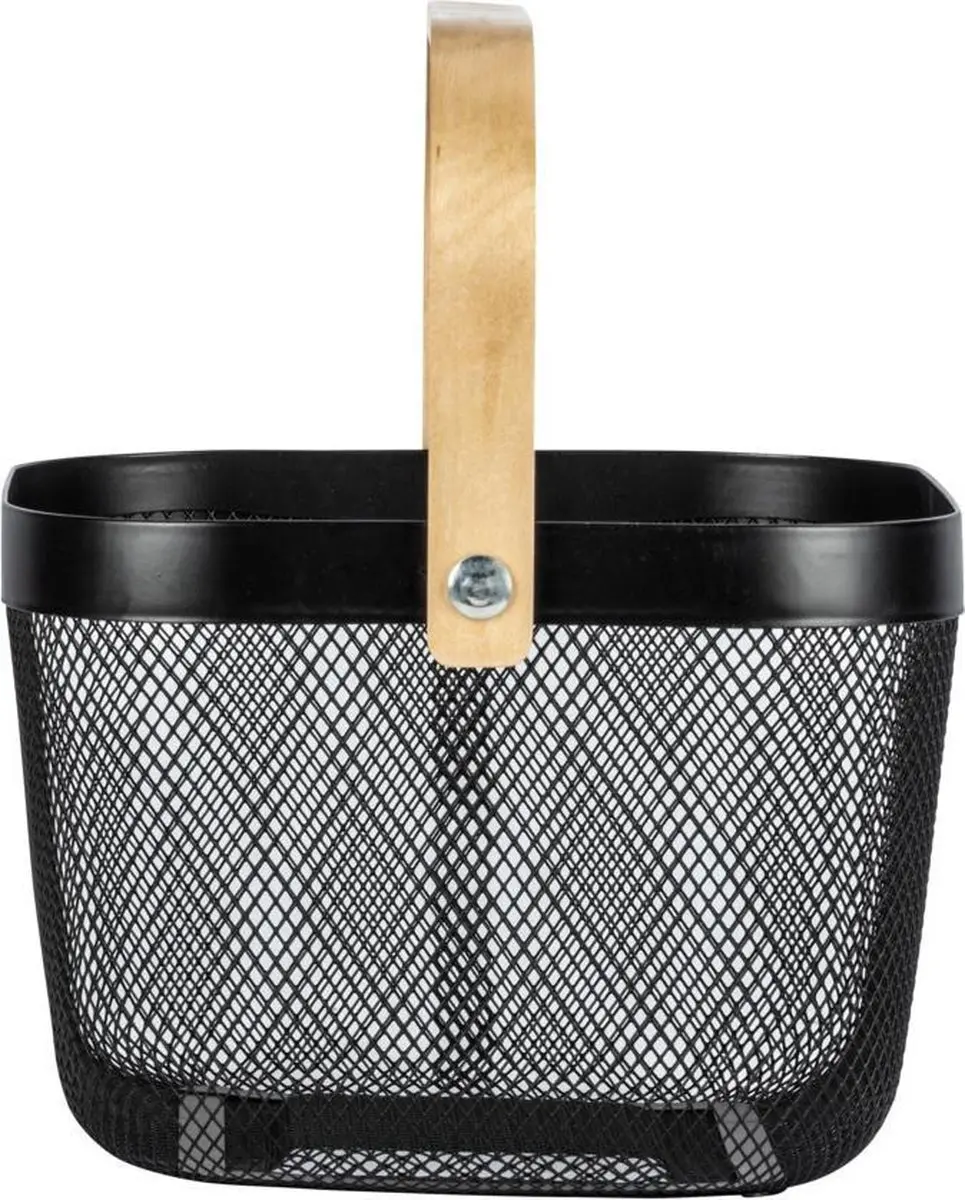 WENKO 24755100 wasmand Vierkant Bamboo, Staal Bamboo, Zwart - afbeelding 2 van 6
