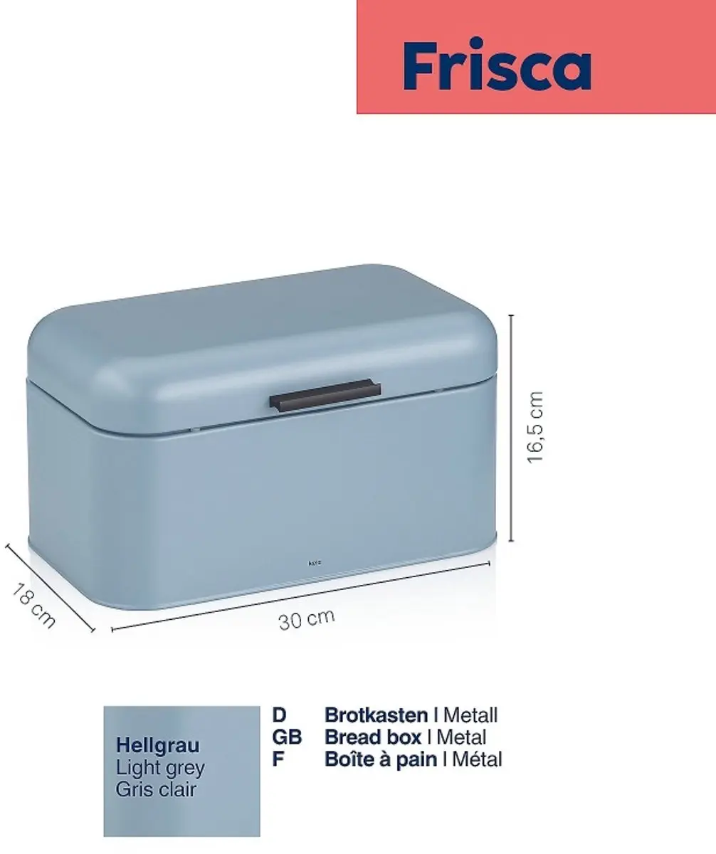 Kela Frisco Broodtrommel - 30x18x16,5cm - Blauw - afbeelding 2 van 5