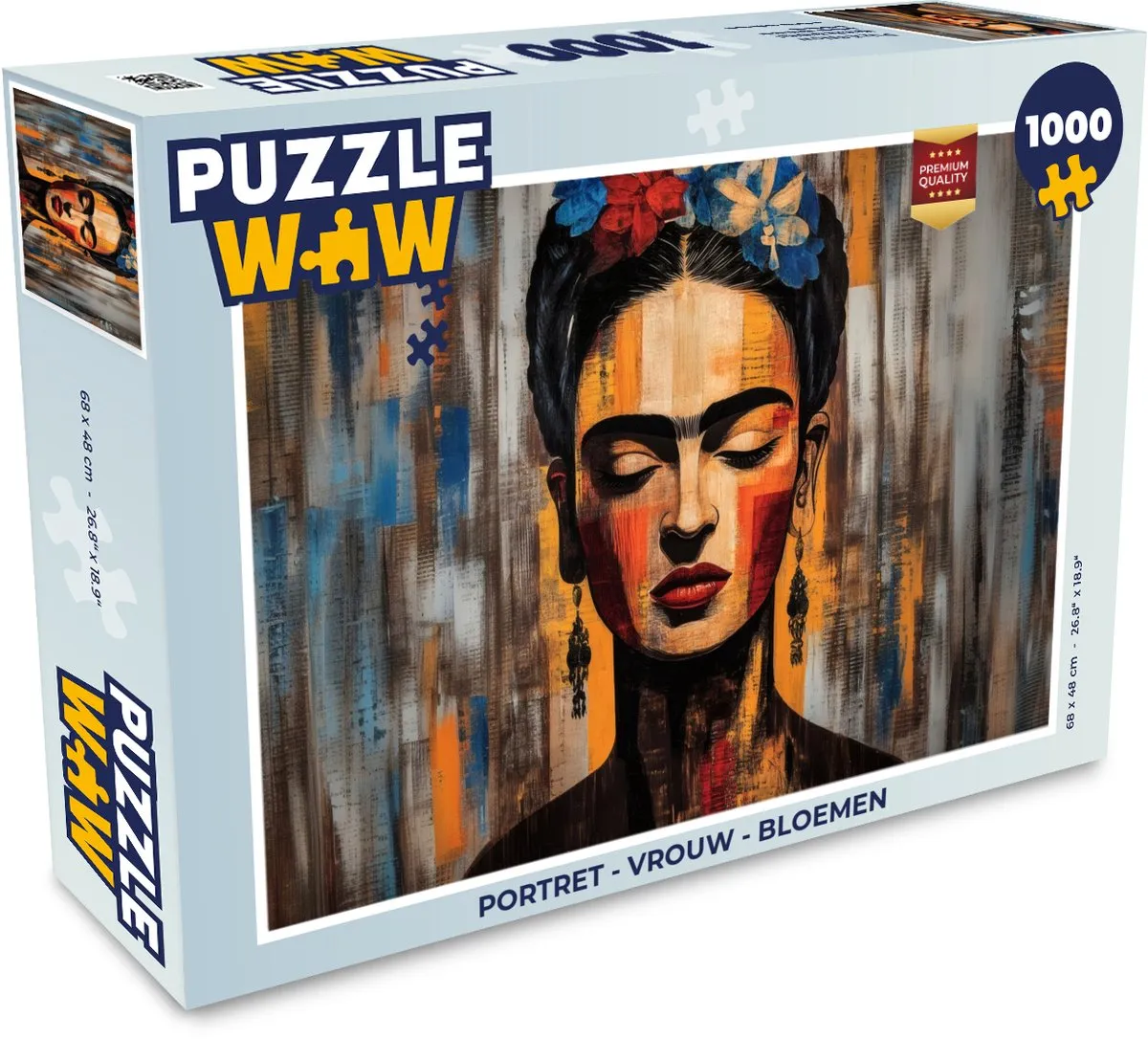PuzzleWow Portret Vrouw Bloemen Legpuzzel 1000 Stuks