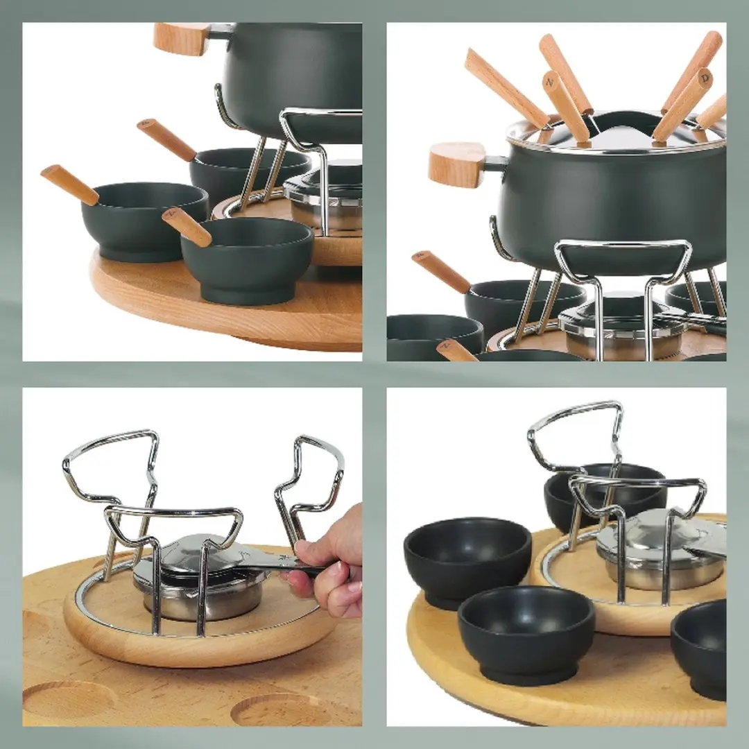 Kela Fondueset Carrousel Natura 1.2L - 39cm - Zwart - afbeelding 2 van 6