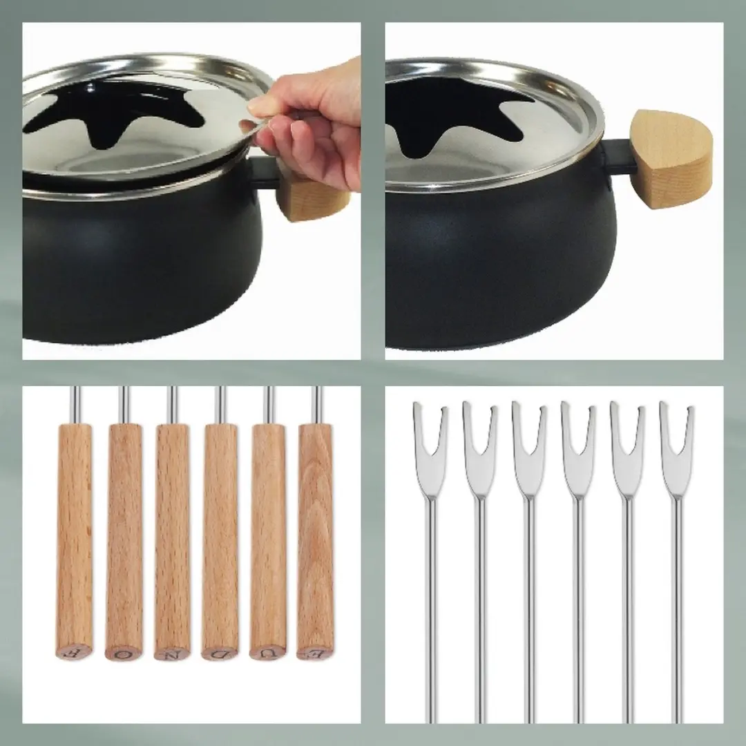 Kela Fondueset Carrousel Natura 1.2L - 39cm - Zwart - afbeelding 3 van 6