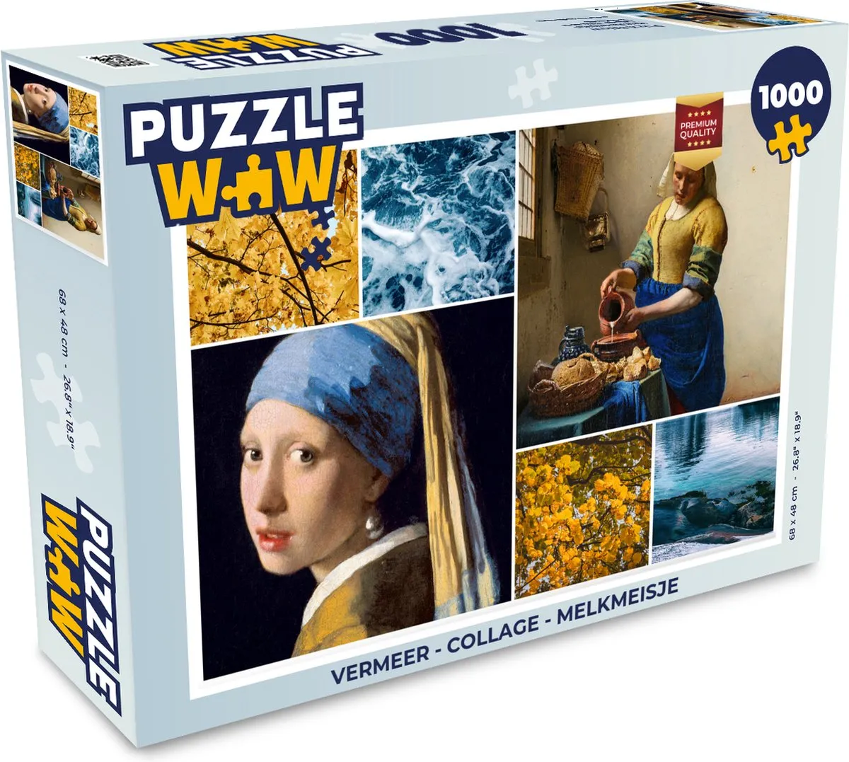 PuzzleWow Vermeer Collage Melkmeisje Legpuzzel 1000 Stuks
