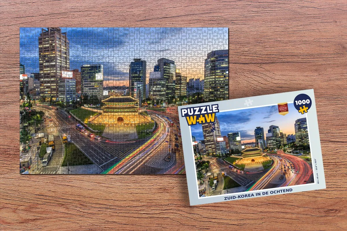 PuzzleWow Zuid-Korea in de Ochtend Legpuzzel 1000 Stuks - Multicolor
