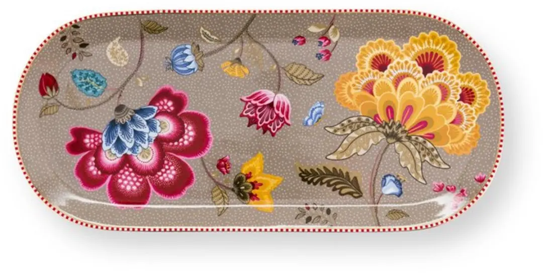 Cake Tray Blooming Tales Fantasy Khaki 33.3x15.5cm/pip studio/nieuw