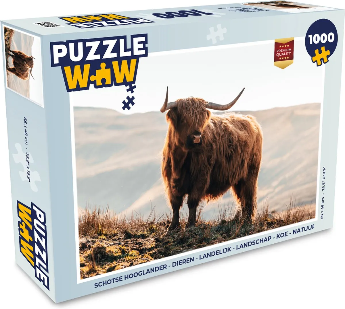 PuzzleWow Schotse Hooglander Legpuzzel 1000 Stuks