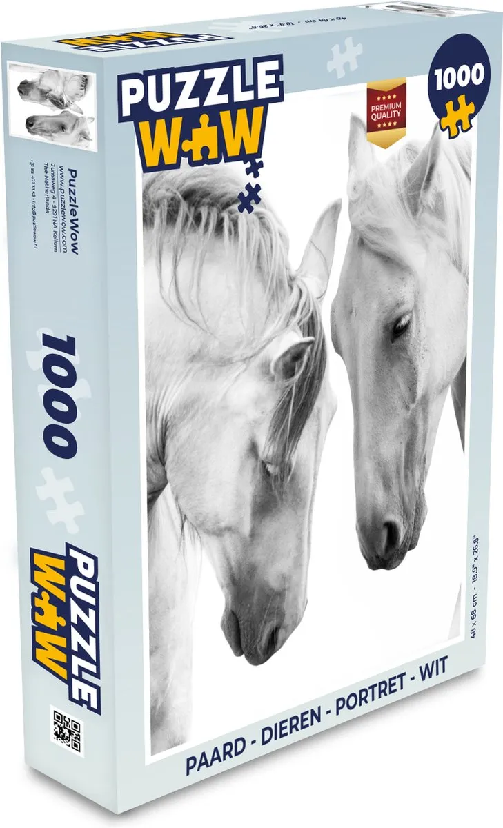 PuzzleWow Paard Portret Legpuzzel 1000 Stuks - Multicolor