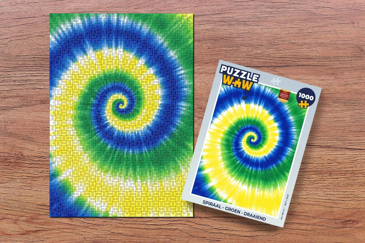 PuzzleWow Spiraal Puzzel 1000 Stuks - Groen
