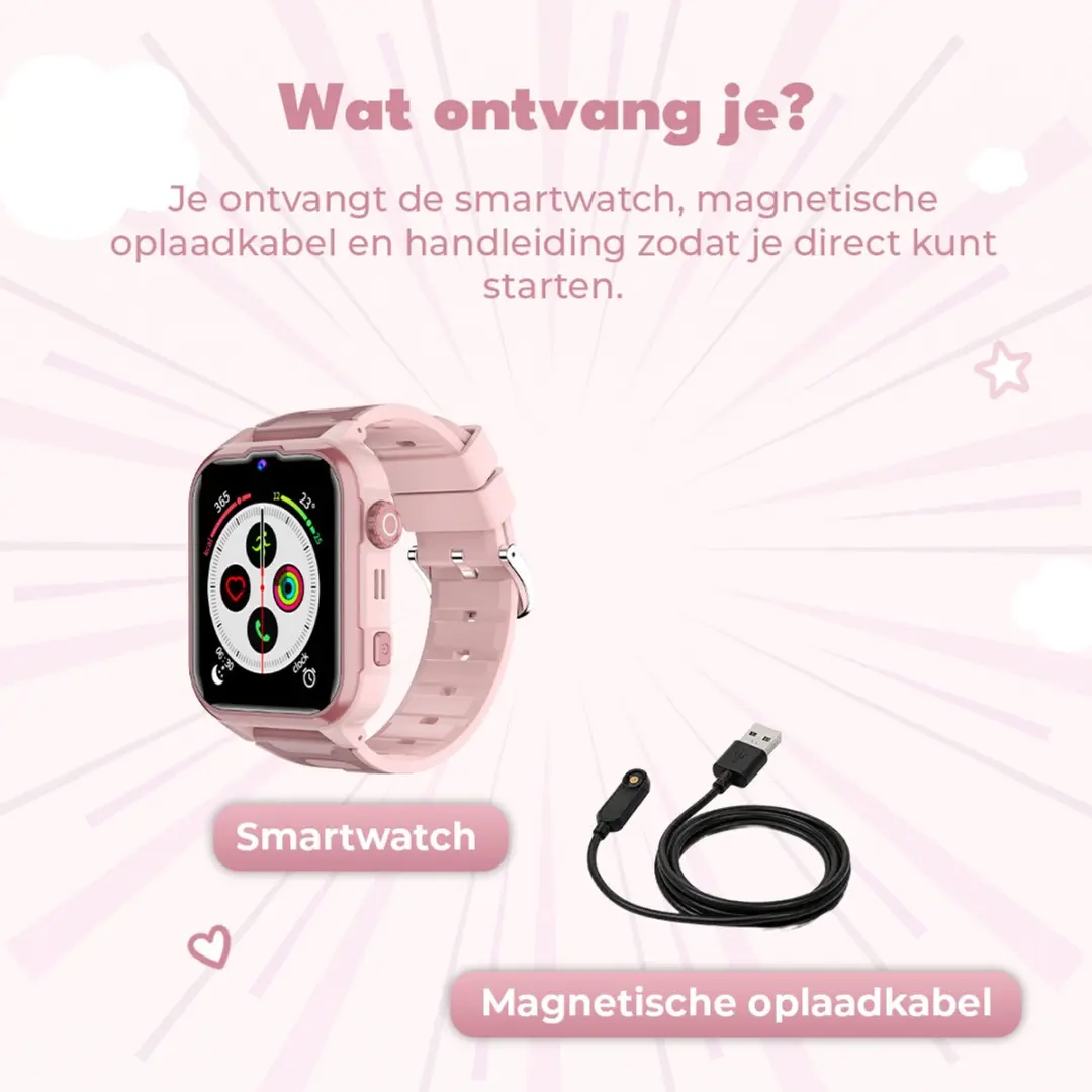 Denver SWGL-149RO Kindersmartwatch 4G GPS - Roze - afbeelding 4 van 6