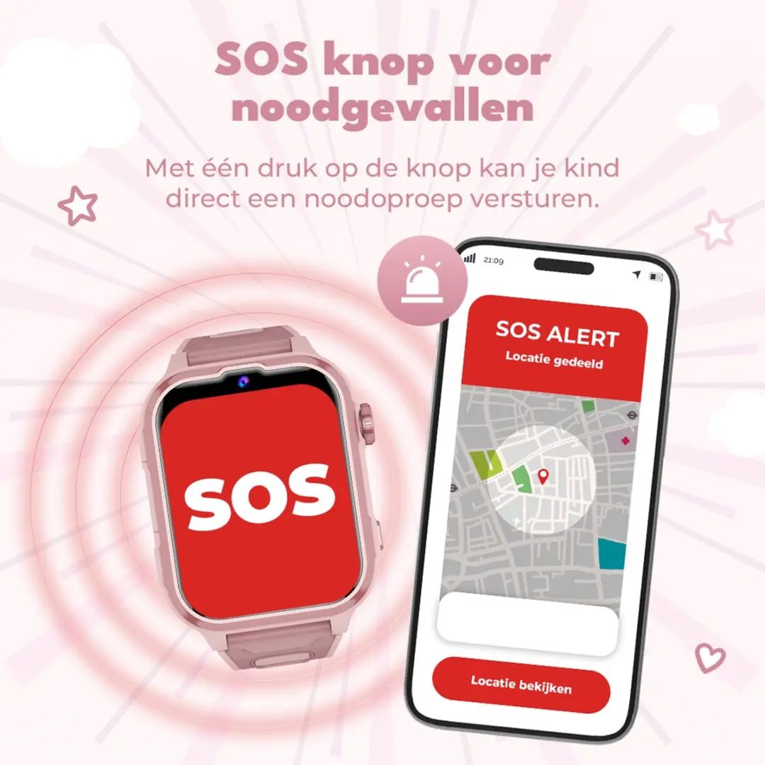 Denver SWGL-149RO Kindersmartwatch 4G GPS - Roze - afbeelding 6 van 6
