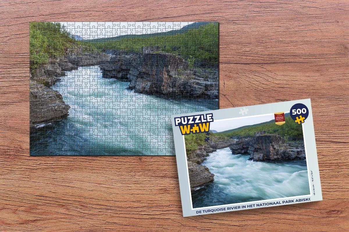 PuzzleWow Legpuzzel De Turquoise Rivier Abisko 500 Stuks - Multicolor