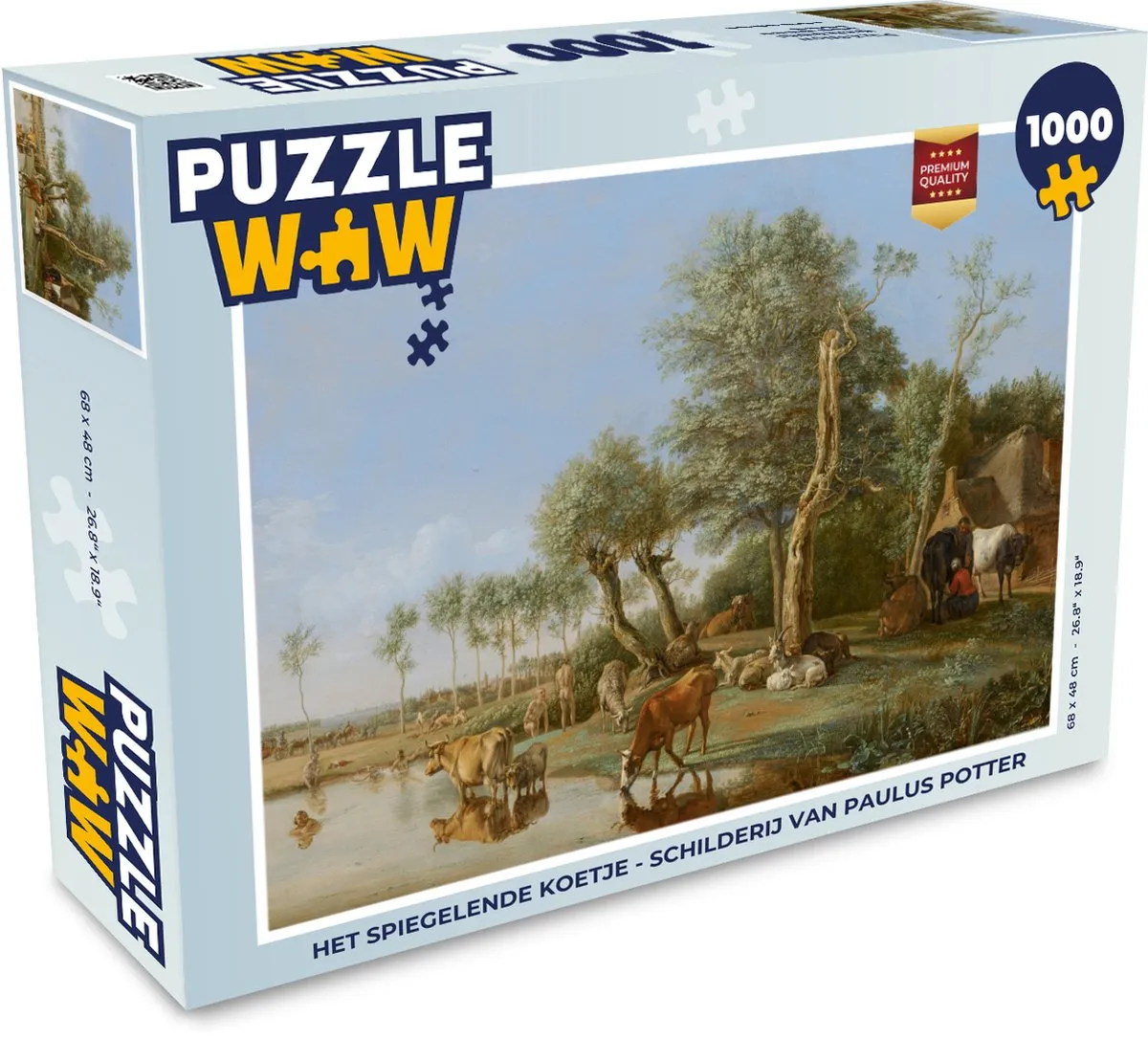 PuzzleWow Het Spiegelende Koetje Legpuzzel 1000 Stuks