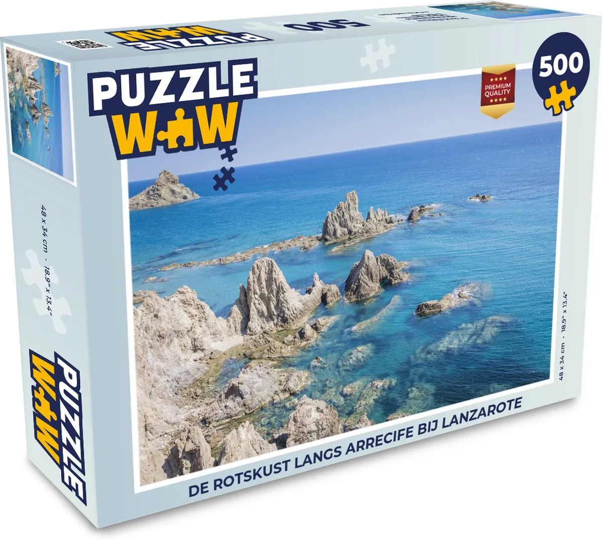 PuzzleWow Legpuzzel De Rots kust langs Arrecife bij Lanzarote 500 Stuks