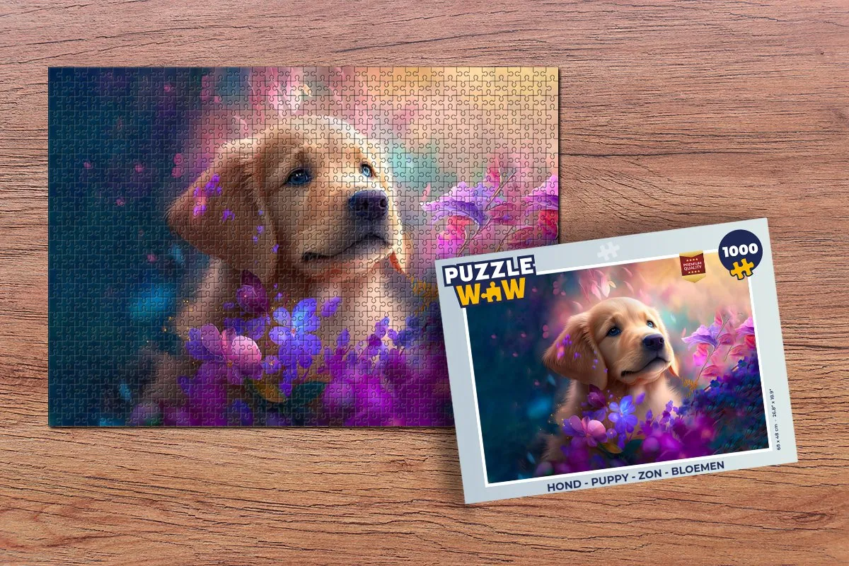 PuzzleWow Puppy Legpuzzel 1000 Stuks - Multicolor