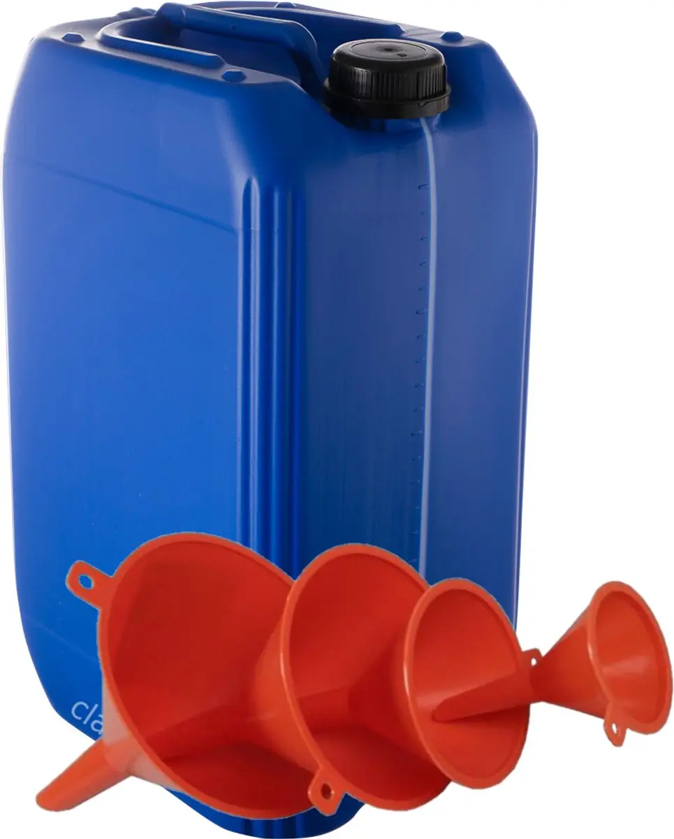 Jerrycan 25 Liter blauw met zichtstreep