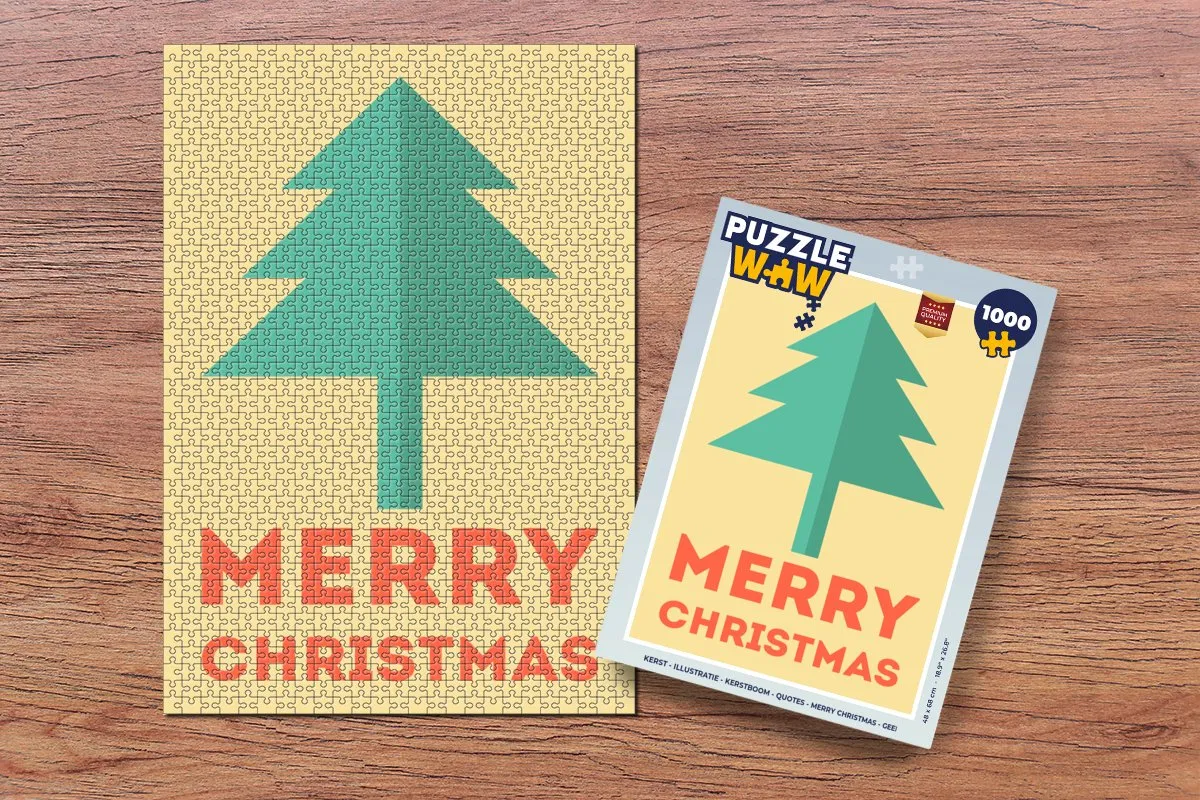 PuzzleWow Kerstboom Quotes Legpuzzel 1000 Stuks - Multicolor