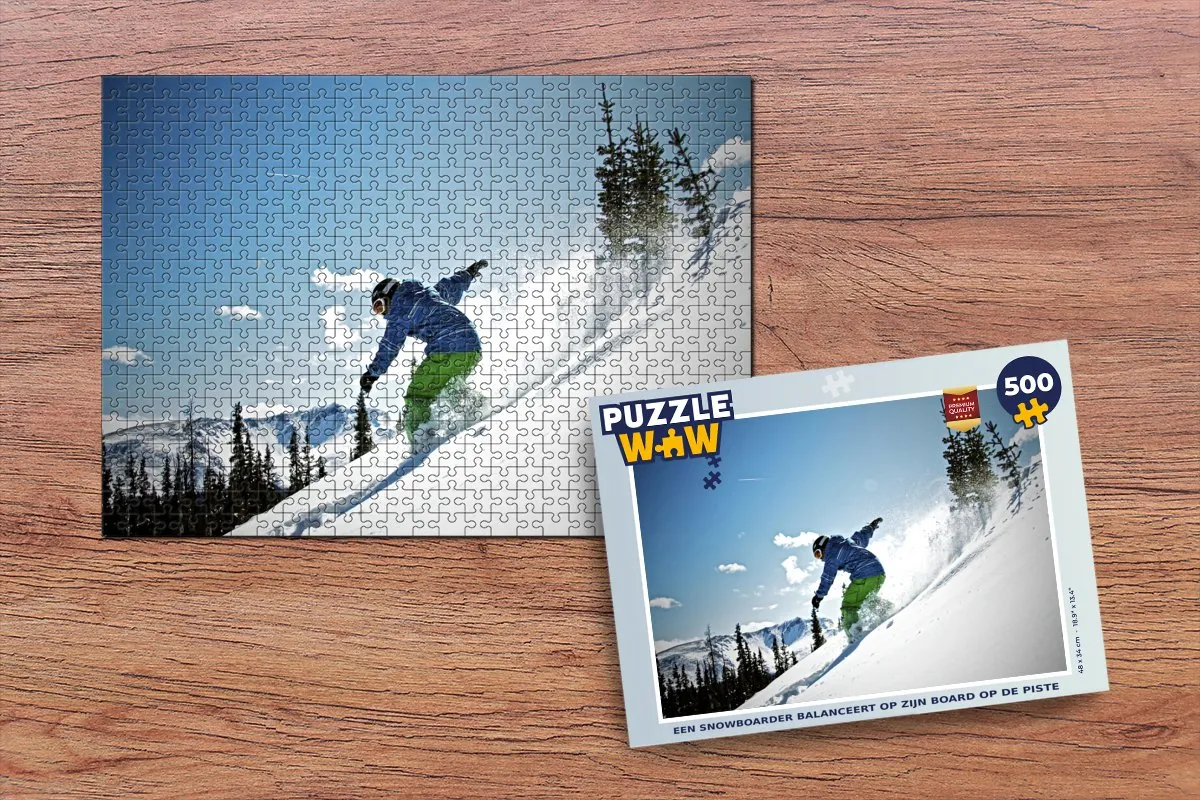 PuzzleWow Legpuzzel 500 Stuks - Snowboarder Multicolor