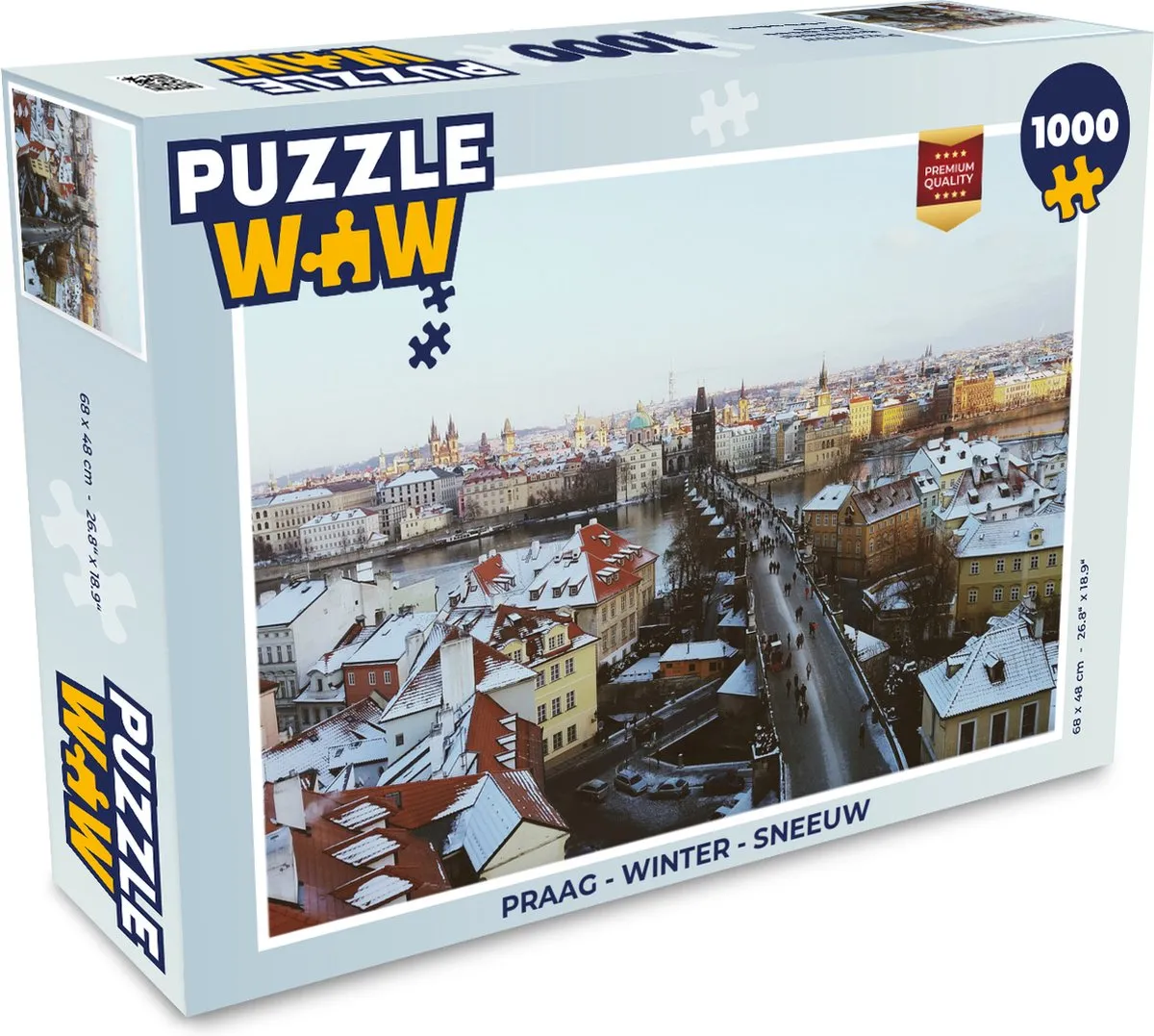 PuzzleWow Praag Winter Sneeuw Legpuzzel 1000 Stuks