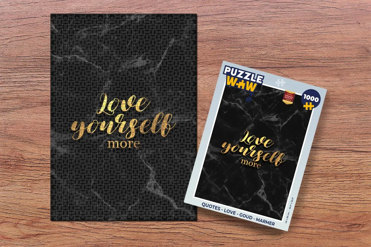 PuzzleWow Quotes Love Legpuzzel 1000 Stuks - Goud/Marmer Multicolor