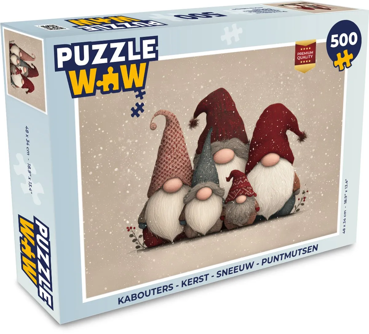 PuzzleWow Kabouters Kerst Puntmutsen Puzzle 1000 Stuks