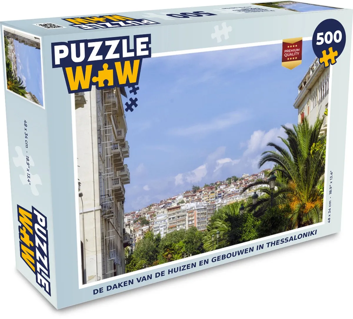 PuzzleWow Legpuzzel De daken van Thessaloniki 500 Stuks