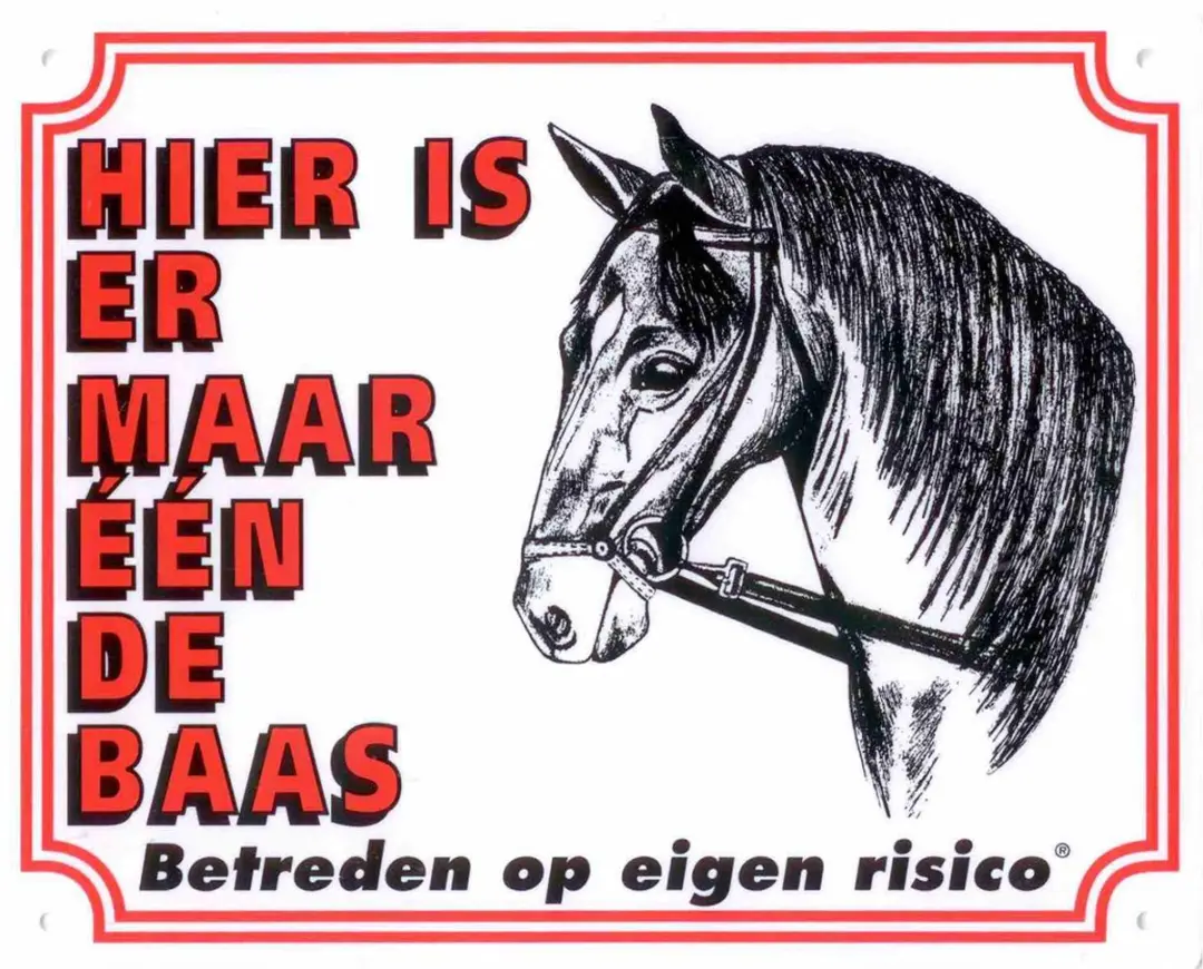 Epplejeck 1 De Baas Waarschuwingsbord