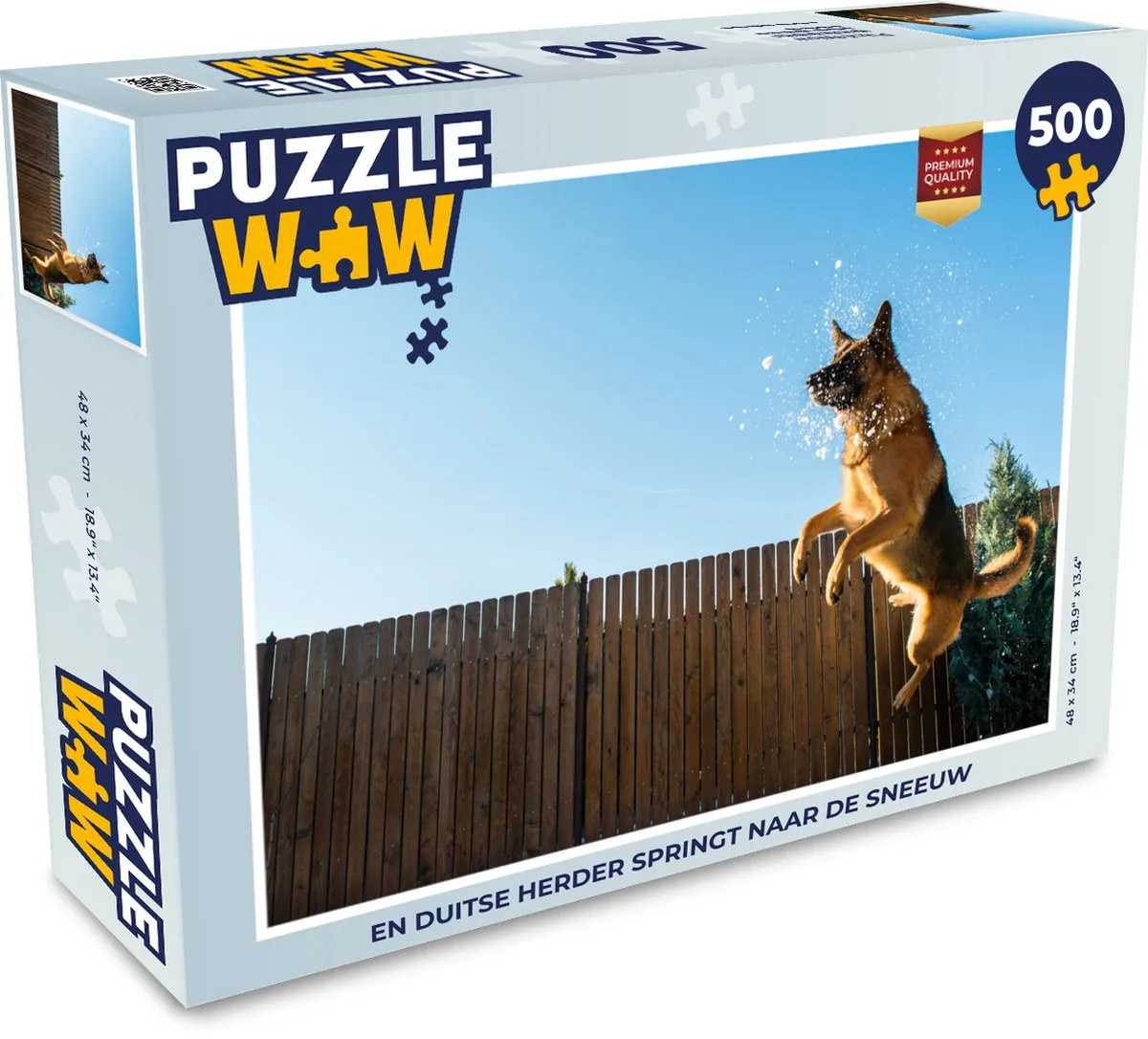 PuzzleWow Duitse Herder Sneeuw Legpuzzel 500 Stuks - Multicolor