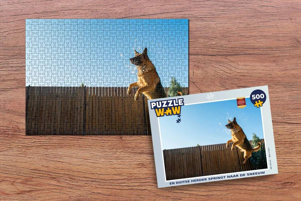 PuzzleWow Duitse Herder Sneeuw Legpuzzel 500 Stuks
