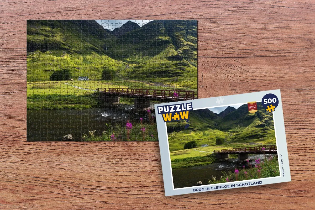 PuzzleWow Legpuzzel Glencoe Schotland 500 Stuks - Multicolor