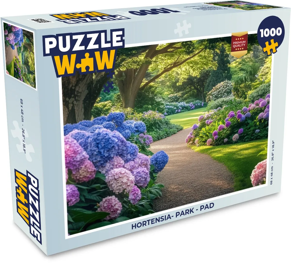 PuzzleWow Hortensia-Park Legpuzzel 1000 Stuks