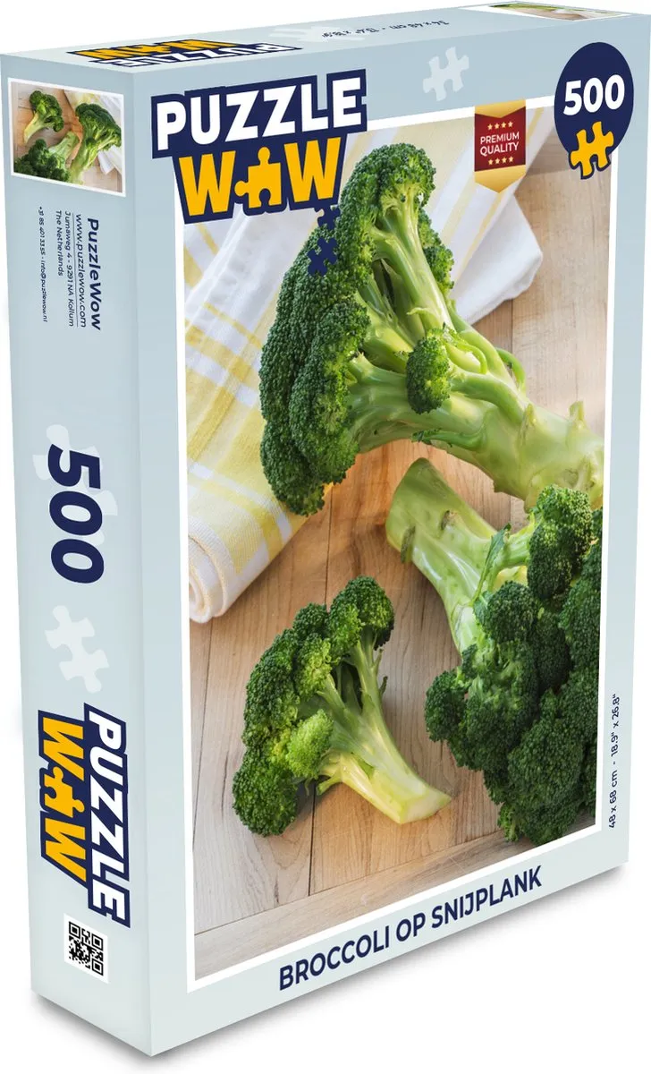 PuzzleWow Broccoli op Snijplank Legpuzzel 500 Stuks