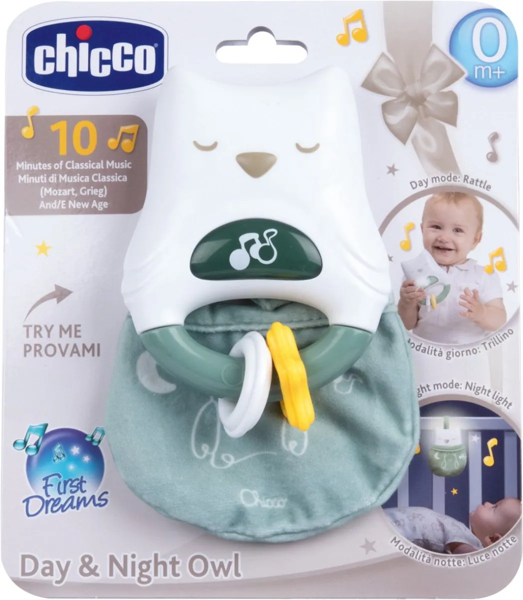 Chicco Dag & Night Rammelaar en Nachtlampje Wit