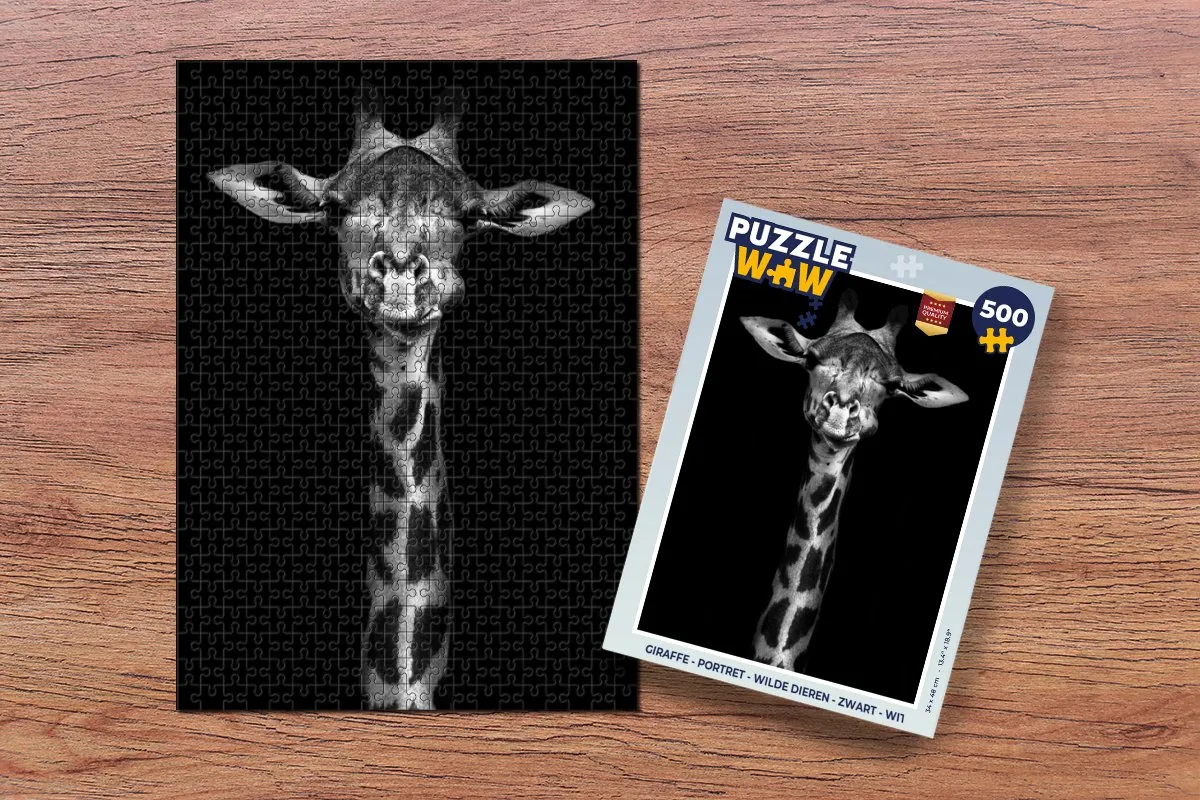 PuzzleWow Giraffe Portret Legpuzzel 500 Stuks - Multicolor
