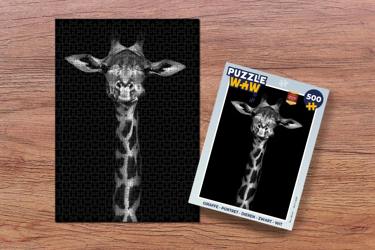 PuzzleWow Giraffe Portret Legpuzzel 500 Stuks - Multicolor