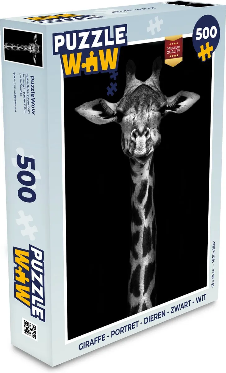 PuzzleWow Giraffe Portret Legpuzzel 500 Stuks